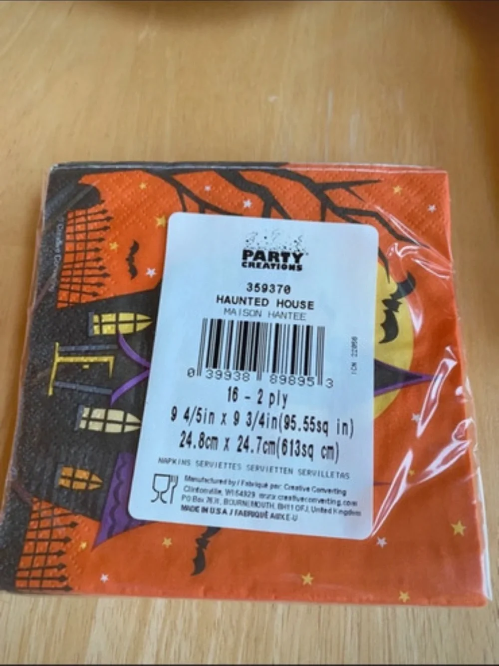 Halloween Haunted House Party Plates & Napkins - Orange & Purple for 32+ persons